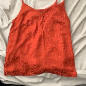 Orange, leopard tank top